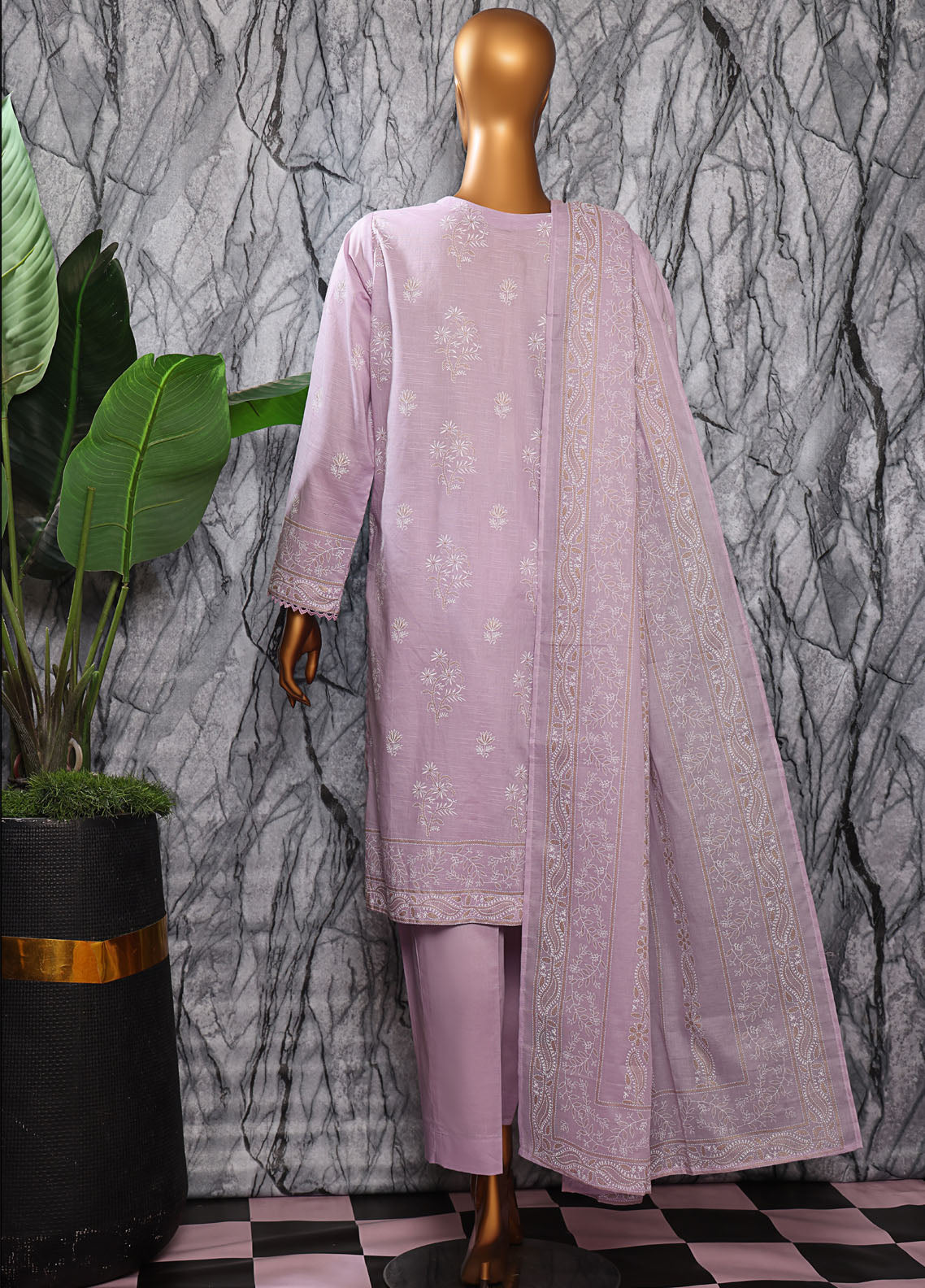HZ Textiles Embroidered Slub Cotton 3 Piece Unstitched Suit HZ25EMS EMC-29 HZ Textiles Embroidered Slub Cotton 3 Piece Unstitched Suit HZ25EMS EMC-29
