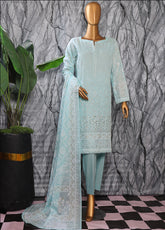 HZ Textiles Embroidered Slub Cotton 3 Piece Unstitched Suit HZ25EMS EMC-31