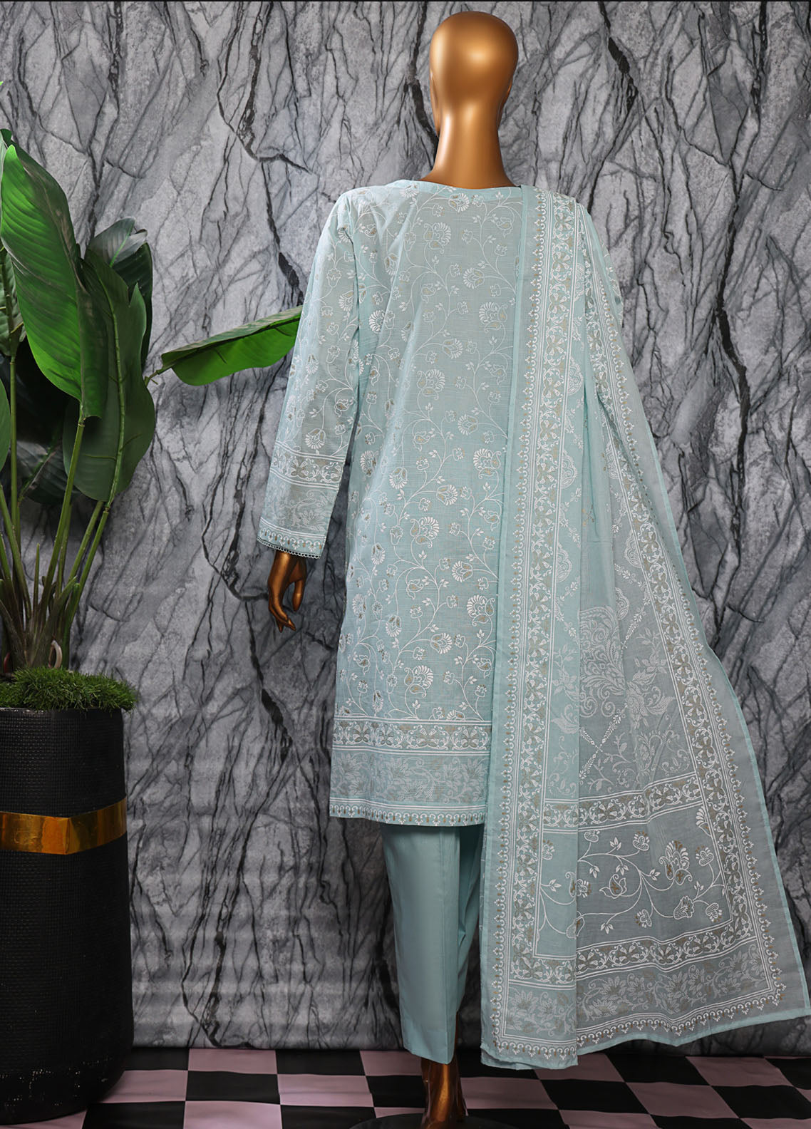 HZ Textiles Embroidered Slub Cotton 3 Piece Unstitched Suit HZ25EMS EMC-31 HZ Textiles Embroidered Slub Cotton 3 Piece Unstitched Suit HZ25EMS EMC-31