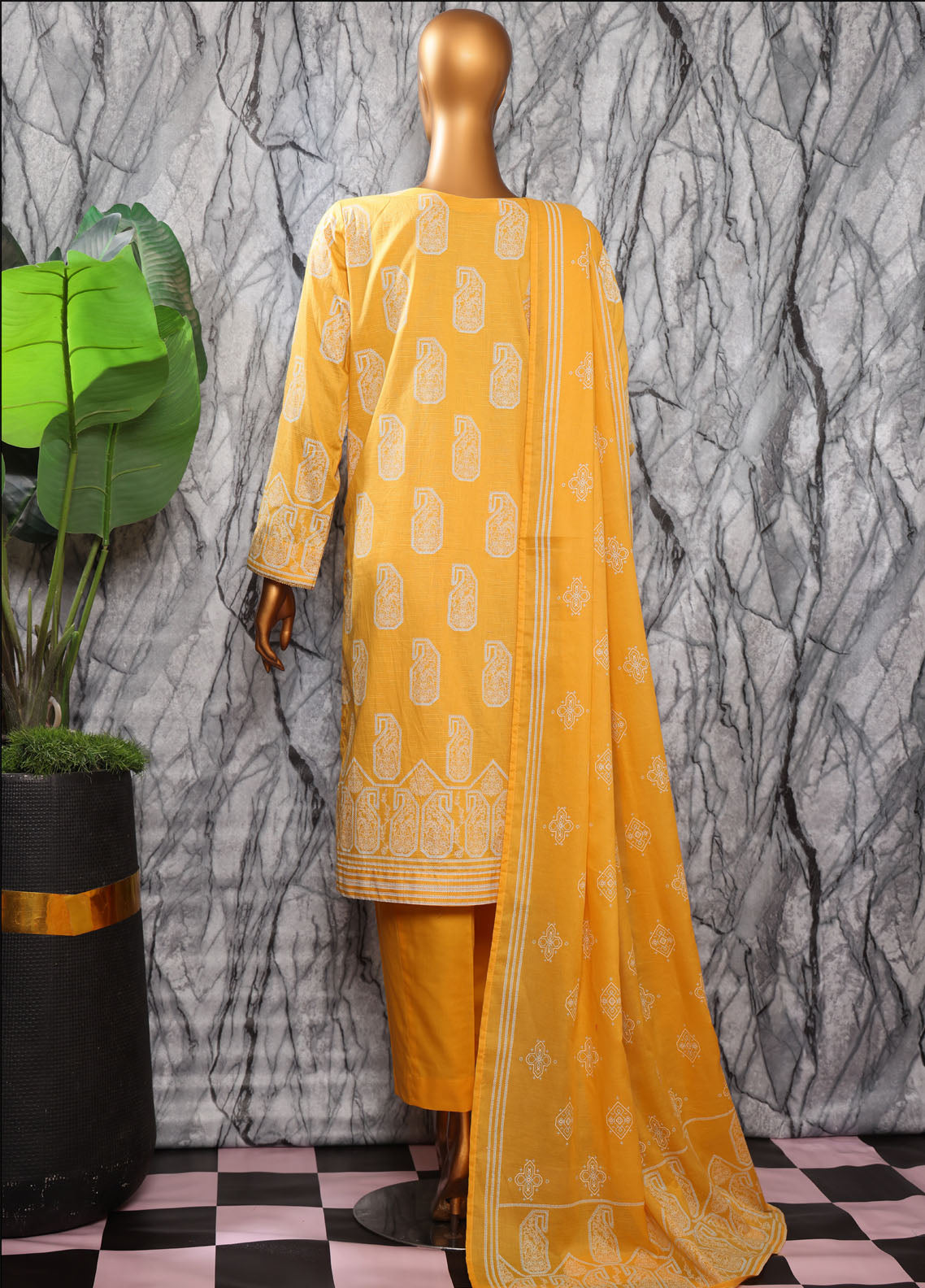 HZ Textiles Embroidered Slub Cotton 3 Piece Unstitched Suit HZ25EMS EMC-35 HZ Textiles Embroidered Slub Cotton 3 Piece Unstitched Suit HZ25EMS EMC-35