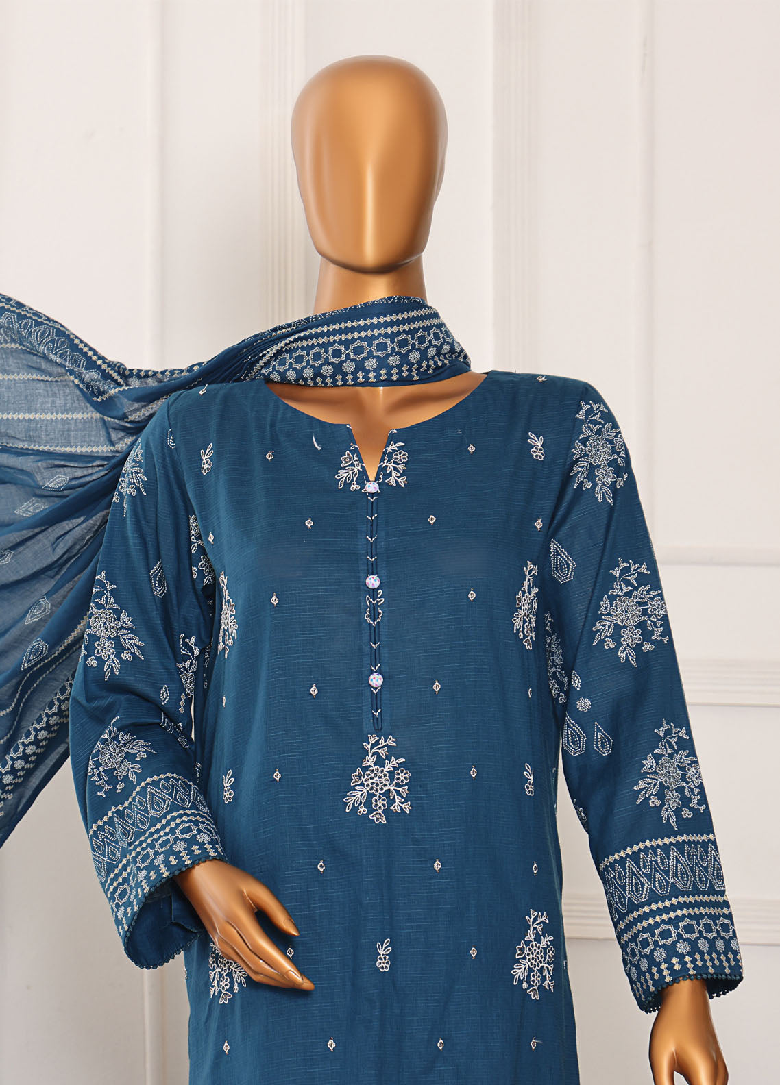 HZ Textiles Embroidered Slub Cotton 3 Piece Unstitched Suit HZ25EMS EMC-37 HZ Textiles Embroidered Slub Cotton 3 Piece Unstitched Suit HZ25EMS EMC-37