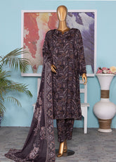 HZ Textiles Linen Wintry Digital Printed 3 Piece Unstitched Suit HZ25LW LWP-1310