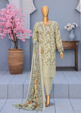 HZ Textiles Premium Embroidered Lawn 3 Piece Unstitched Suit HZ26PECD D-PEC-610