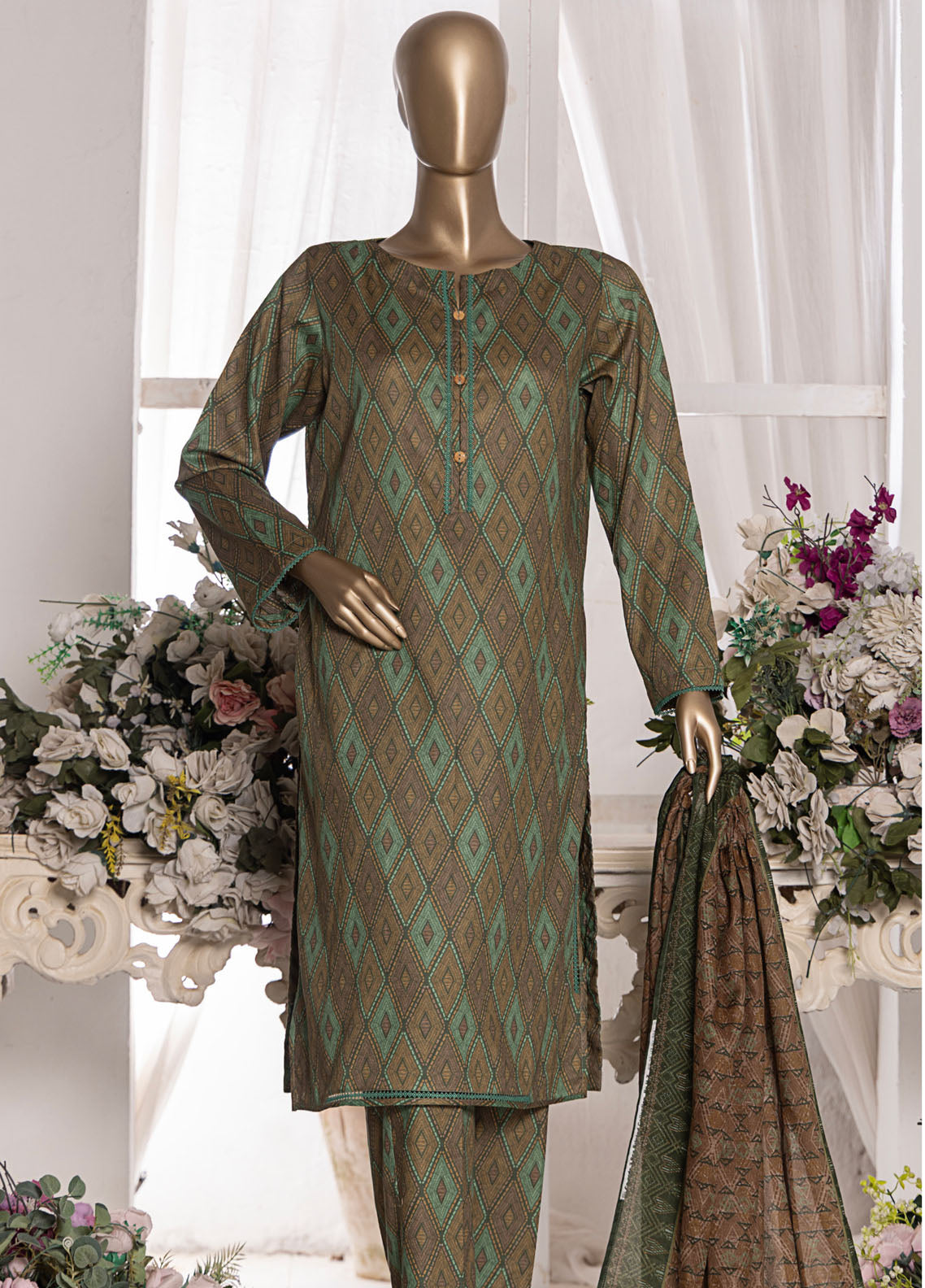 HZ Textiles Printed Cambric 3 Piece Unstitched Suit HZ25MD MSC-201B HZ Textiles Printed Cambric 3 Piece Unstitched Suit HZ25MD MSC-201B