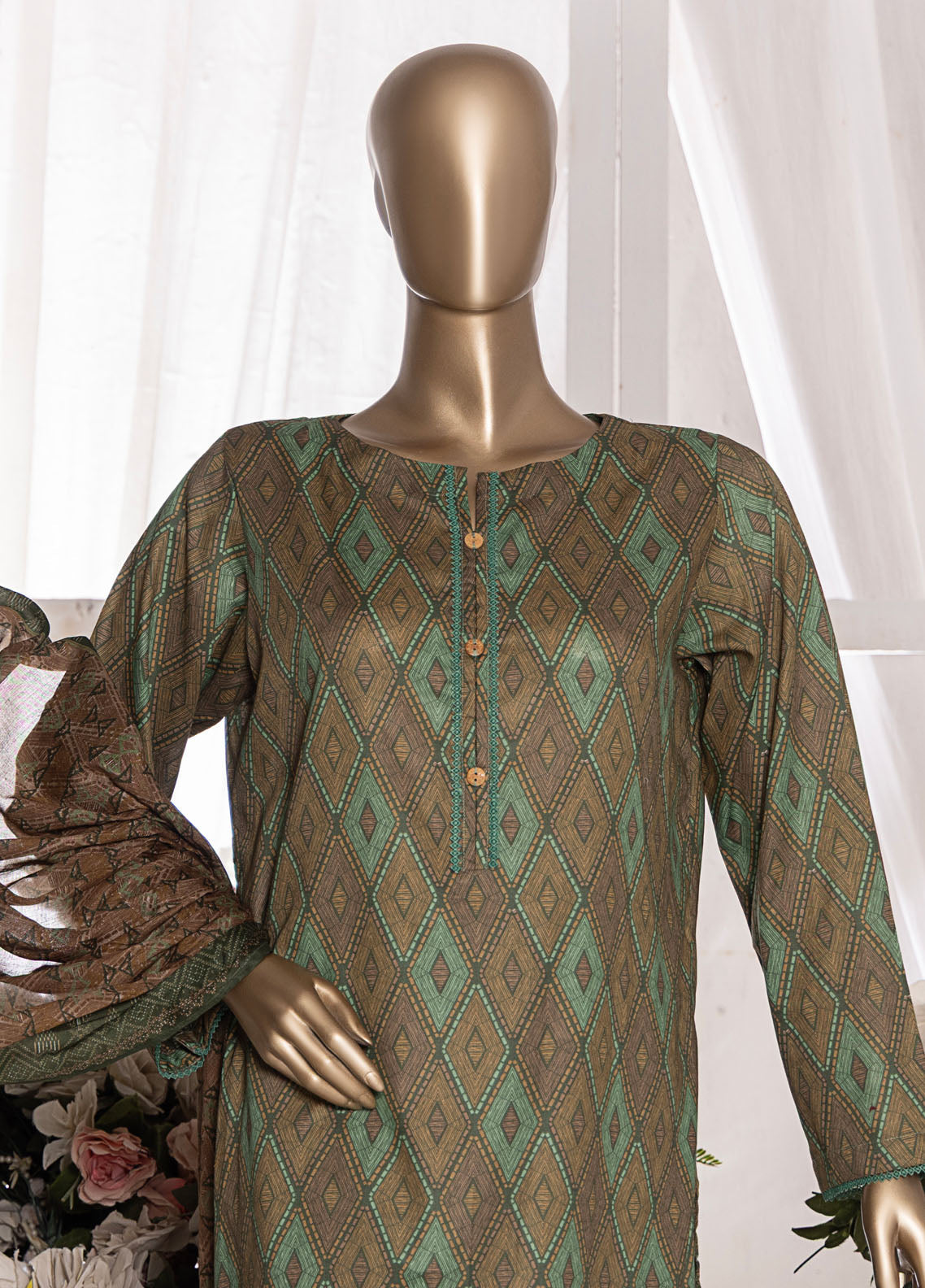 HZ Textiles Printed Cambric 3 Piece Unstitched Suit HZ25MD MSC-201B HZ Textiles Printed Cambric 3 Piece Unstitched Suit HZ25MD MSC-201B