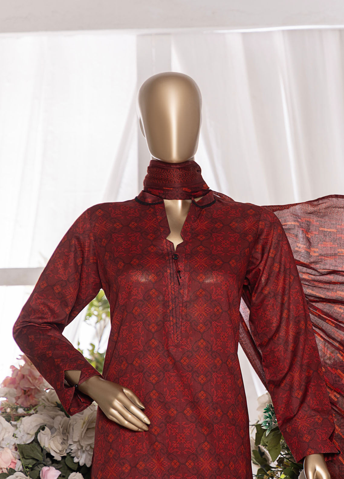 HZ Textiles Printed Cambric 3 Piece Unstitched Suit HZ25MD MSC-202B HZ Textiles Printed Cambric 3 Piece Unstitched Suit HZ25MD MSC-202B