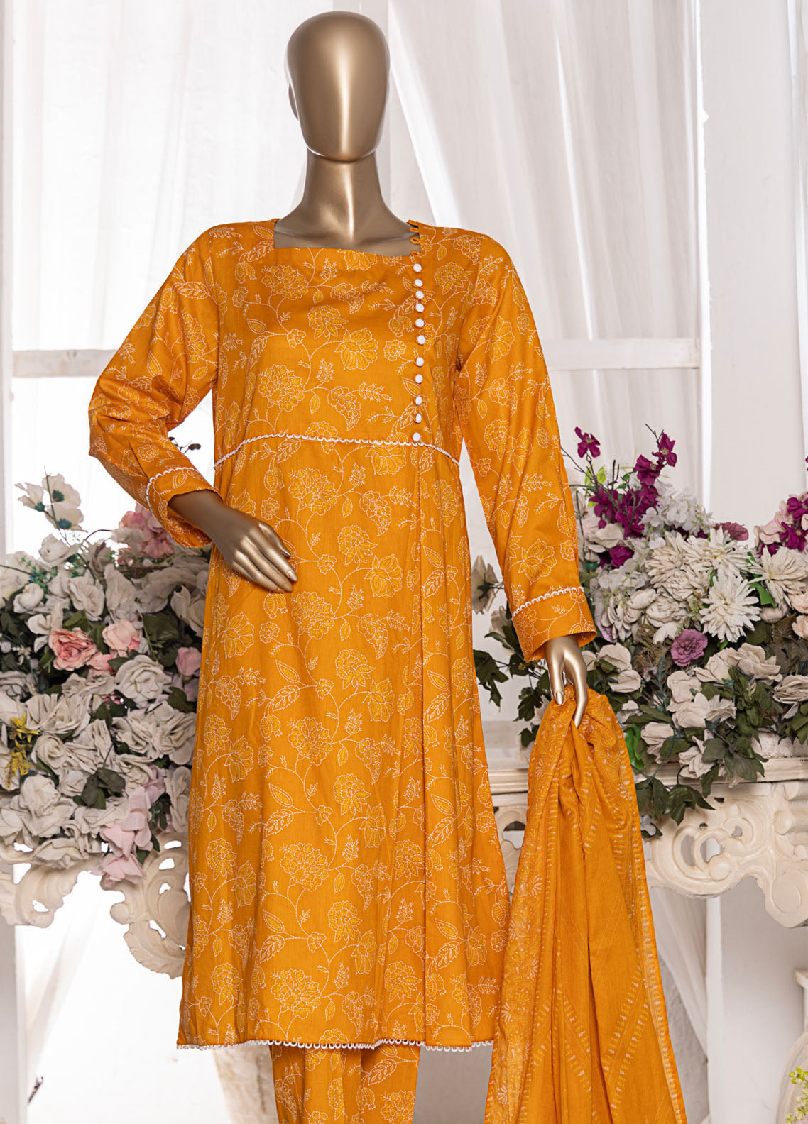 HZ Textiles Printed Cambric 3 Piece Unstitched Suit HZ25MD MSC-203B HZ Textiles Printed Cambric 3 Piece Unstitched Suit HZ25MD MSC-203B