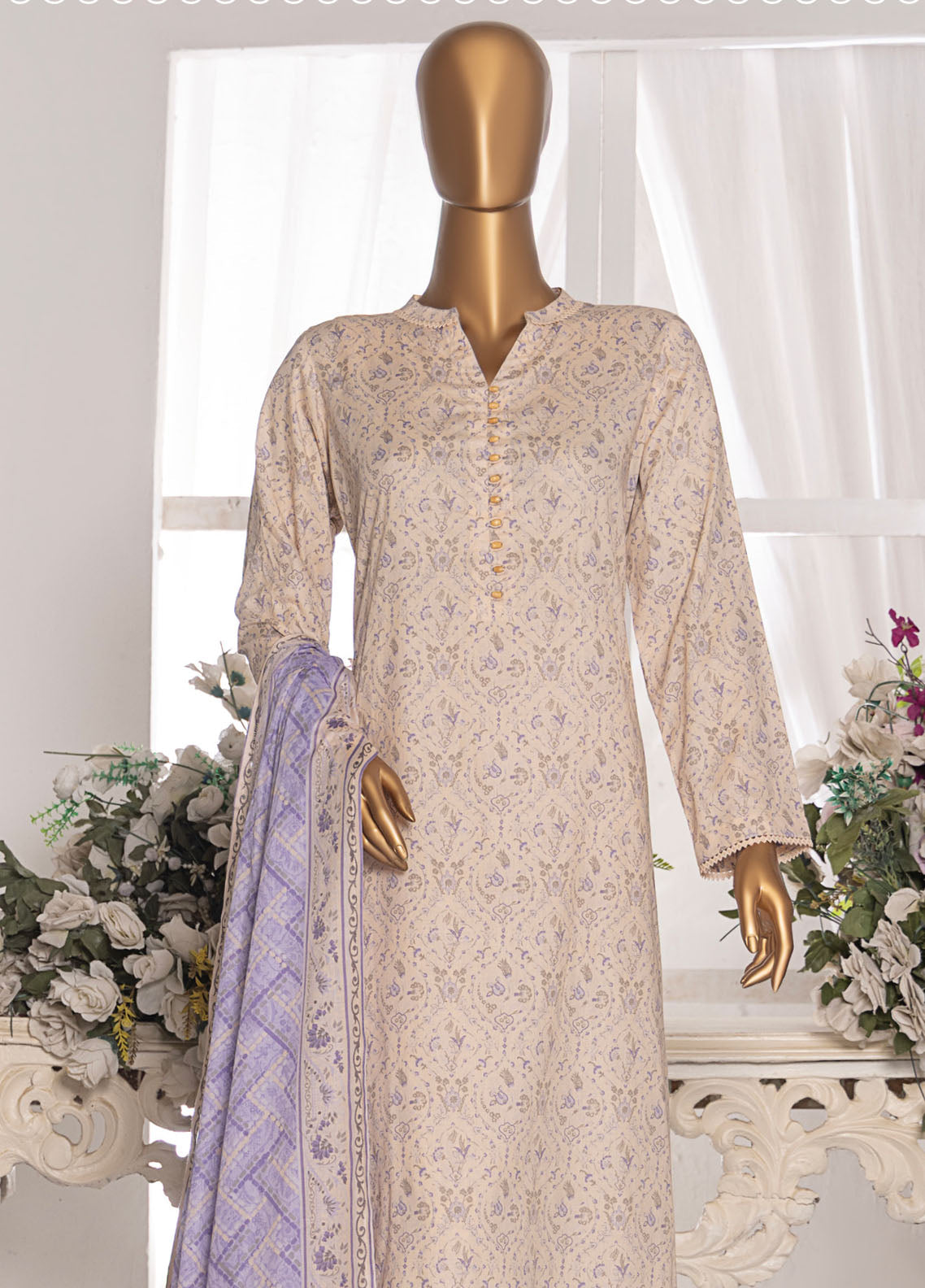 HZ Textiles Printed Cambric 3 Piece Unstitched Suit HZ25MD MSC-205B HZ Textiles Printed Cambric 3 Piece Unstitched Suit HZ25MD MSC-205B