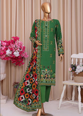 HZ Textiles Printed Linen Slub 3 Piece Unstitched Suit HZ25LSS LSD-301