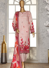 HZ Textiles Printed Linen Slub 3 Piece Unstitched Suit HZ25LSS LSD-303
