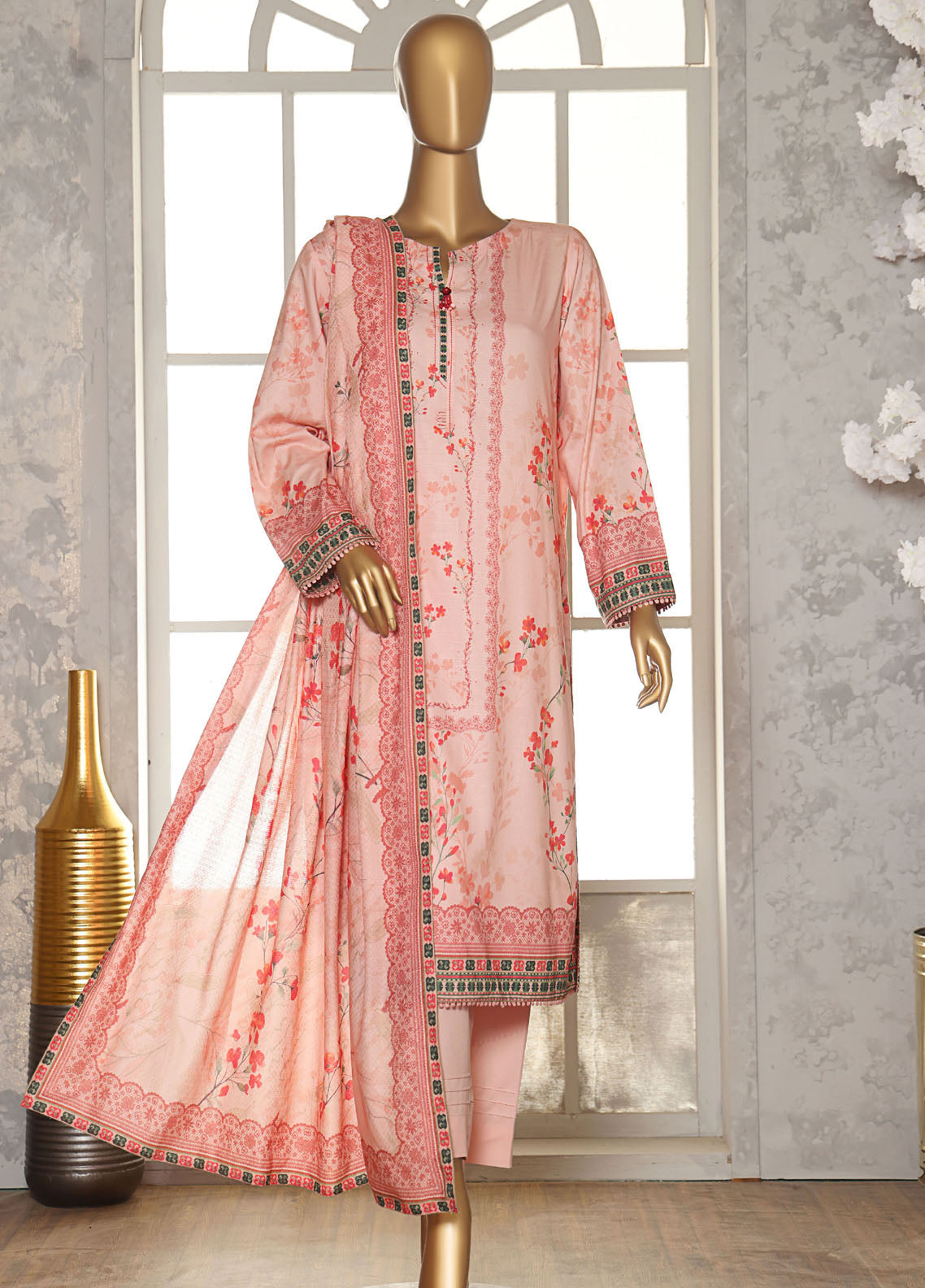HZ Textiles Printed Linen Slub 3 Piece Unstitched Suit HZ25LSS LSD-305 HZ Textiles Printed Linen Slub 3 Piece Unstitched Suit HZ25LSS LSD-305