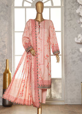 HZ Textiles Printed Linen Slub 3 Piece Unstitched Suit HZ25LSS LSD-305