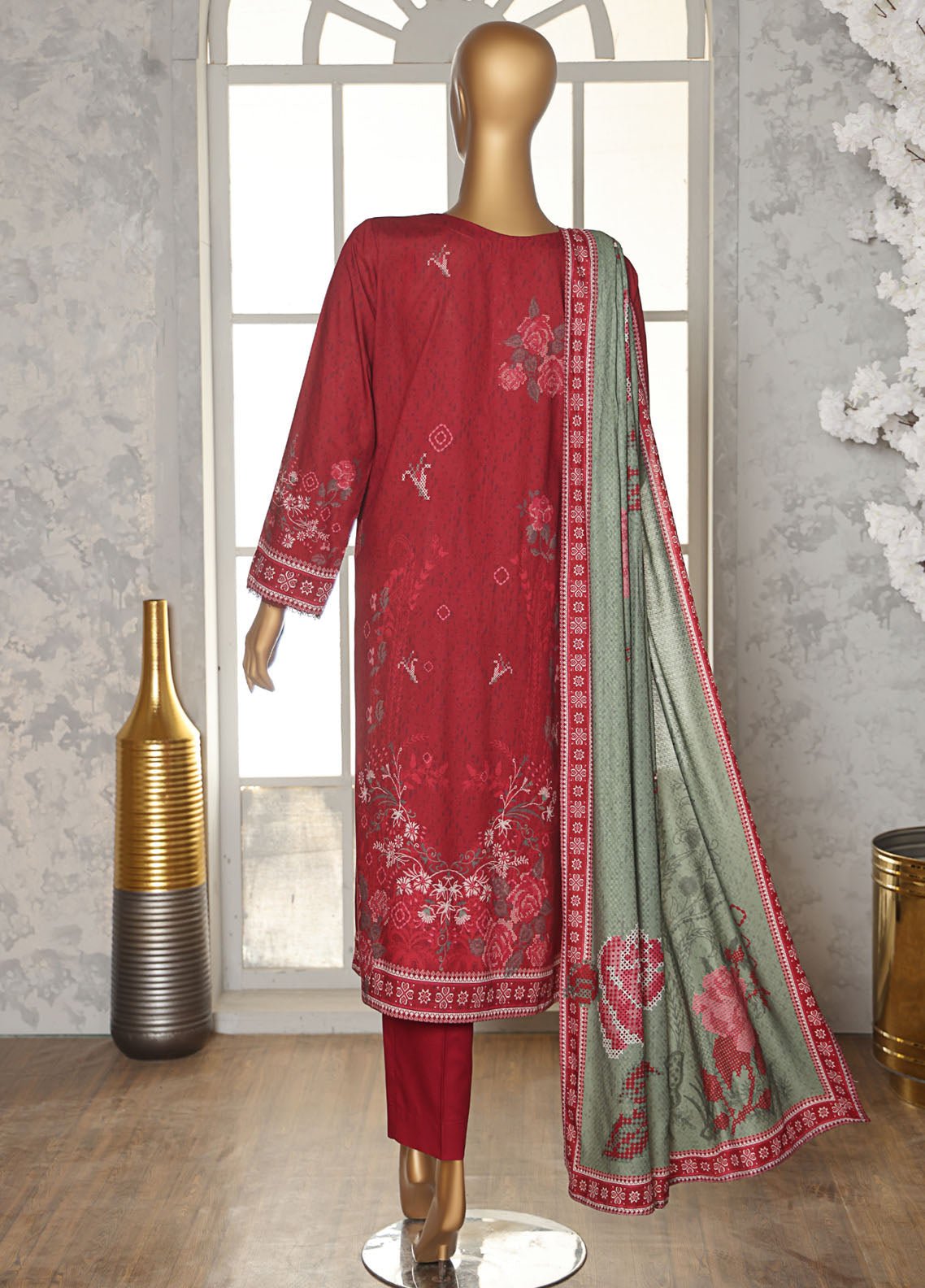 HZ Textiles Printed Linen Slub 3 Piece Unstitched Suit HZ25LSS LSD-307 HZ Textiles Printed Linen Slub 3 Piece Unstitched Suit HZ25LSS LSD-307