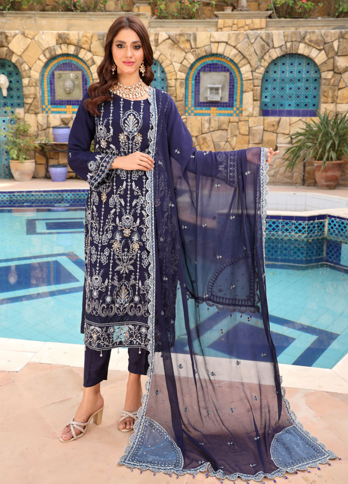Iishq-E-Atish By Schick Luxury Embroidered Chiffon 3 Piece Semi Stitched Suit SDH24IALC D-03 Iishq-E-Atish By Schick Luxury Embroidered Chiffon 3 Piece Semi Stitched Suit SDH24IALC D-03