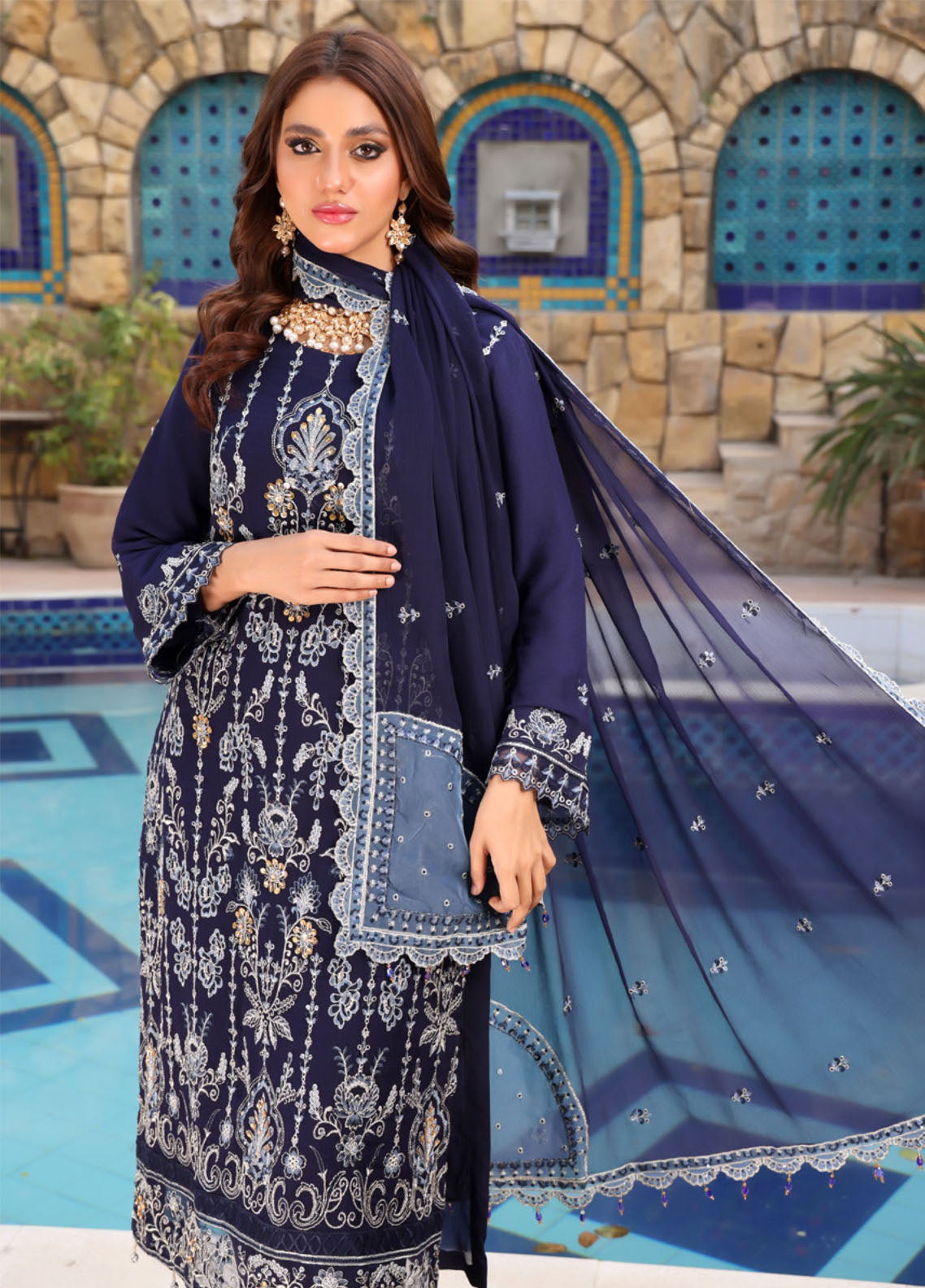 Iishq-E-Atish By Schick Luxury Embroidered Chiffon 3 Piece Semi Stitched Suit SDH24IALC D-03 Iishq-E-Atish By Schick Luxury Embroidered Chiffon 3 Piece Semi Stitched Suit SDH24IALC D-03