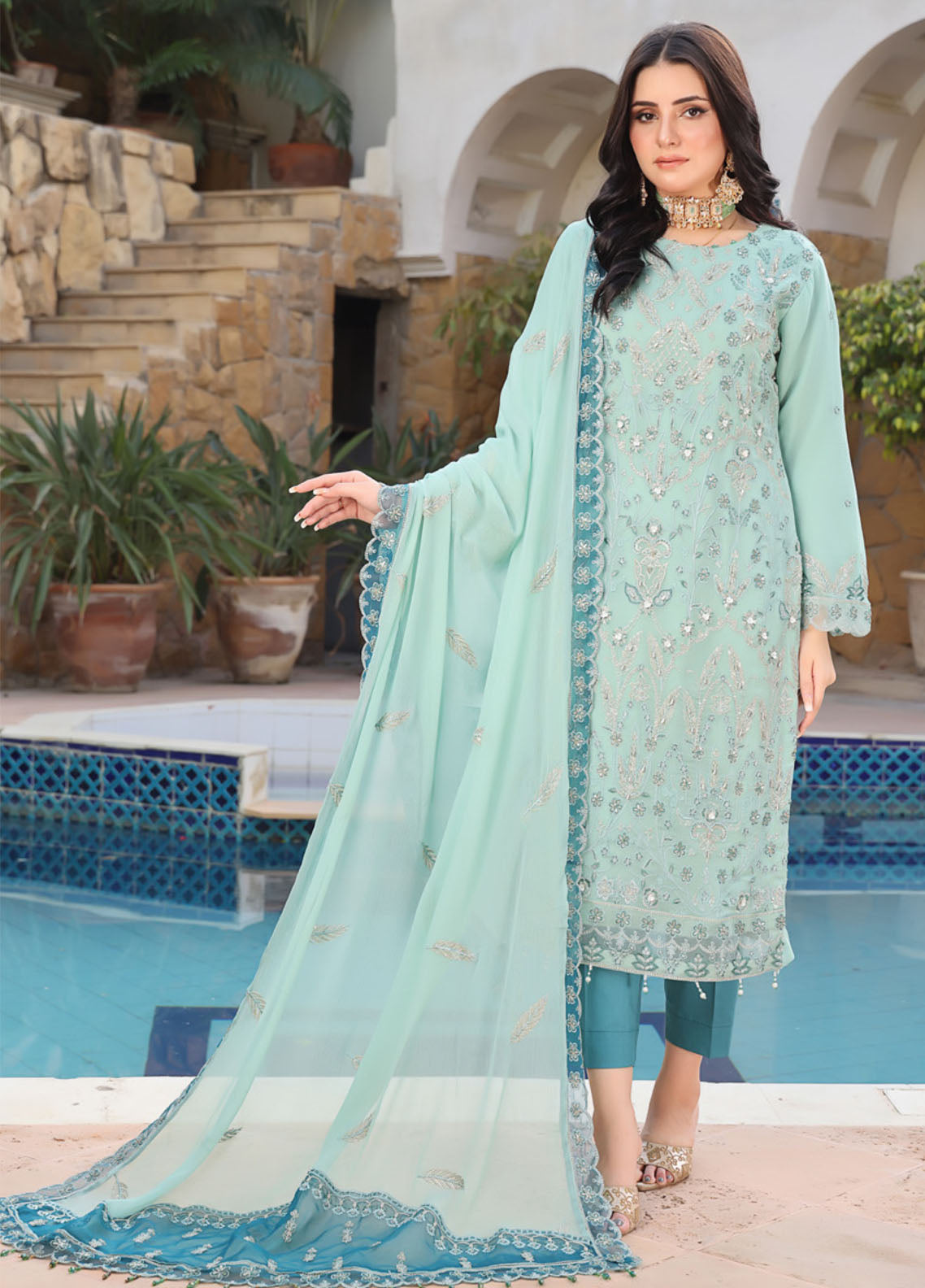 Iishq-E-Atish By Schick Luxury Embroidered Chiffon 3 Piece Semi Stitched Suit SDH24IALC D-05 Iishq-E-Atish By Schick Luxury Embroidered Chiffon 3 Piece Semi Stitched Suit SDH24IALC D-05