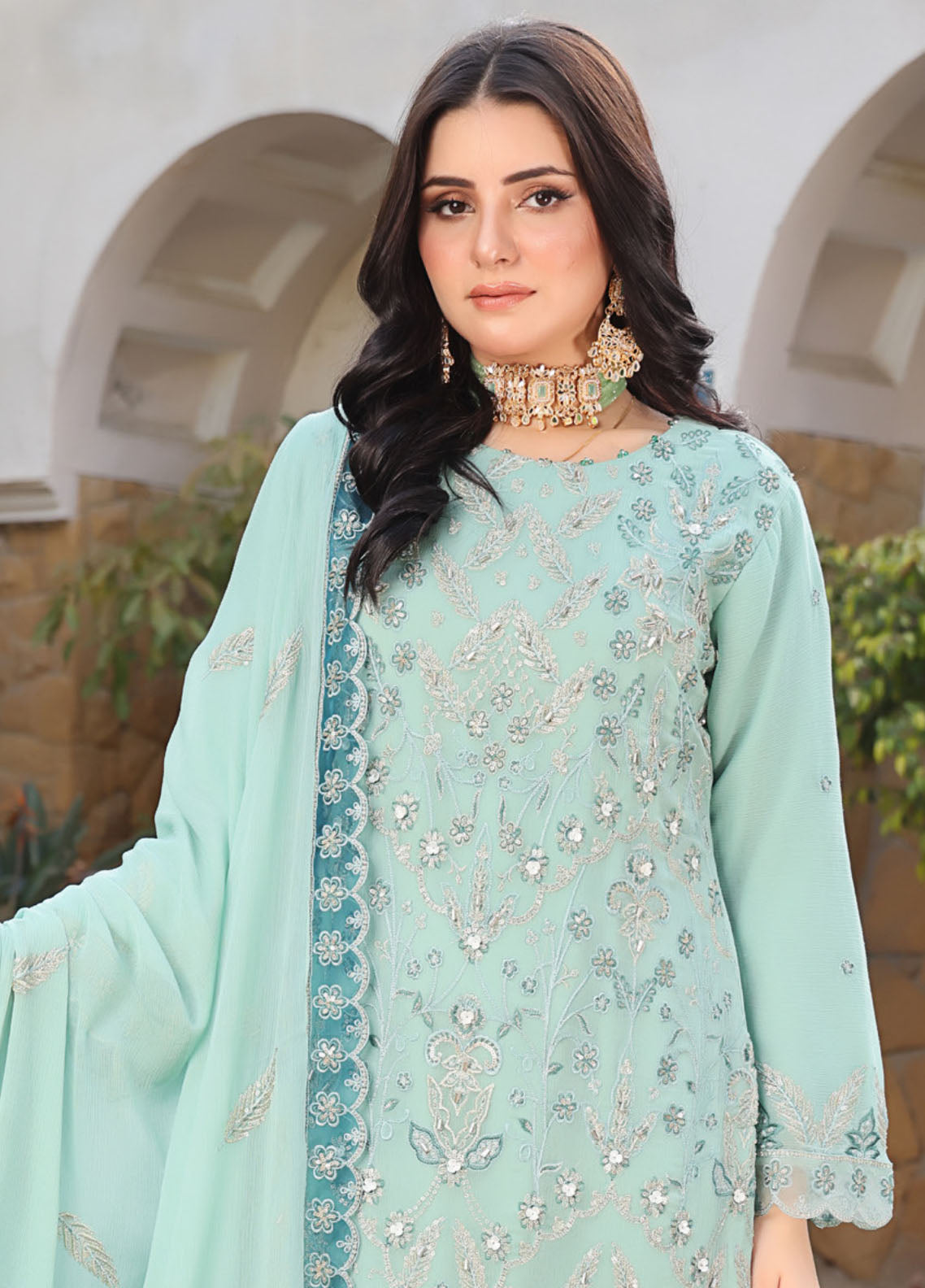 Iishq-E-Atish By Schick Luxury Embroidered Chiffon 3 Piece Semi Stitched Suit SDH24IALC D-05 Iishq-E-Atish By Schick Luxury Embroidered Chiffon 3 Piece Semi Stitched Suit SDH24IALC D-05