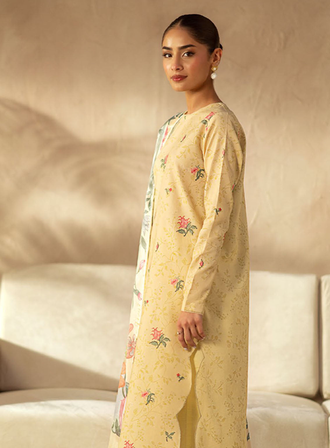 Ilara By Seran Embroidered Cambric 3 Piece Unstitched Suit SRN24I D-02 CITRINE Ilara By Seran Embroidered Cambric 3 Piece Unstitched Suit SRN24I D-02 CITRINE