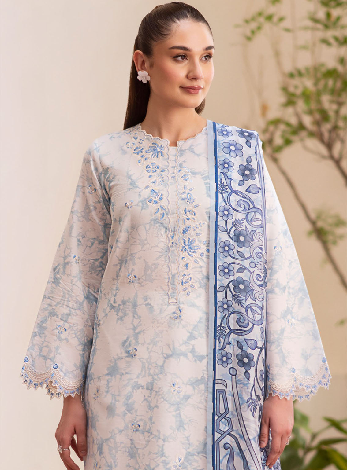 Ilara By Seran Embroidered Cambric 3 Piece Unstitched Suit SRN24I D-03 CIEL Ilara By Seran Embroidered Cambric 3 Piece Unstitched Suit SRN24I D-03 CIEL