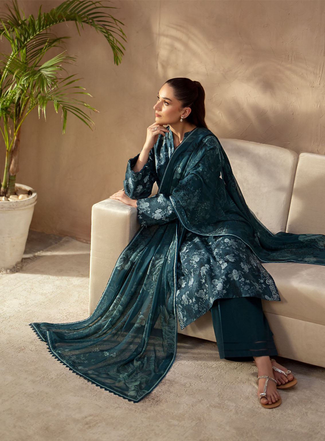 Ilara By Seran Embroidered Cambric 3 Piece Unstitched Suit SRN24I D-06 CERULE Ilara By Seran Embroidered Cambric 3 Piece Unstitched Suit SRN24I D-06 CERULE