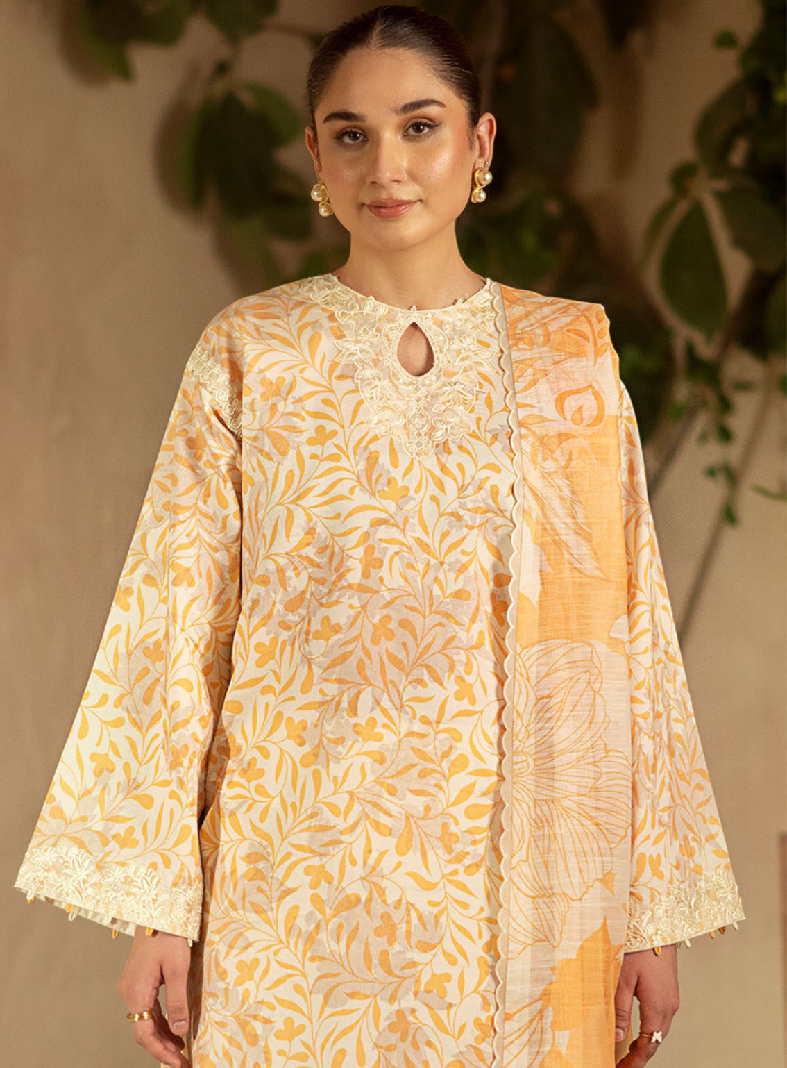 Ilara By Seran Embroidered Cambric 3 Piece Unstitched Suit SRN24I D-10 MIEL Ilara By Seran Embroidered Cambric 3 Piece Unstitched Suit SRN24I D-10 MIEL