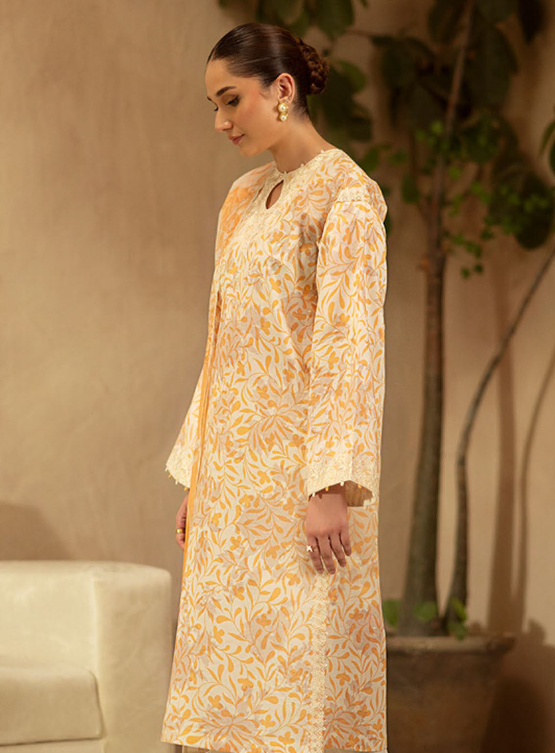 Ilara By Seran Embroidered Cambric 3 Piece Unstitched Suit SRN24I D-10 MIEL Ilara By Seran Embroidered Cambric 3 Piece Unstitched Suit SRN24I D-10 MIEL