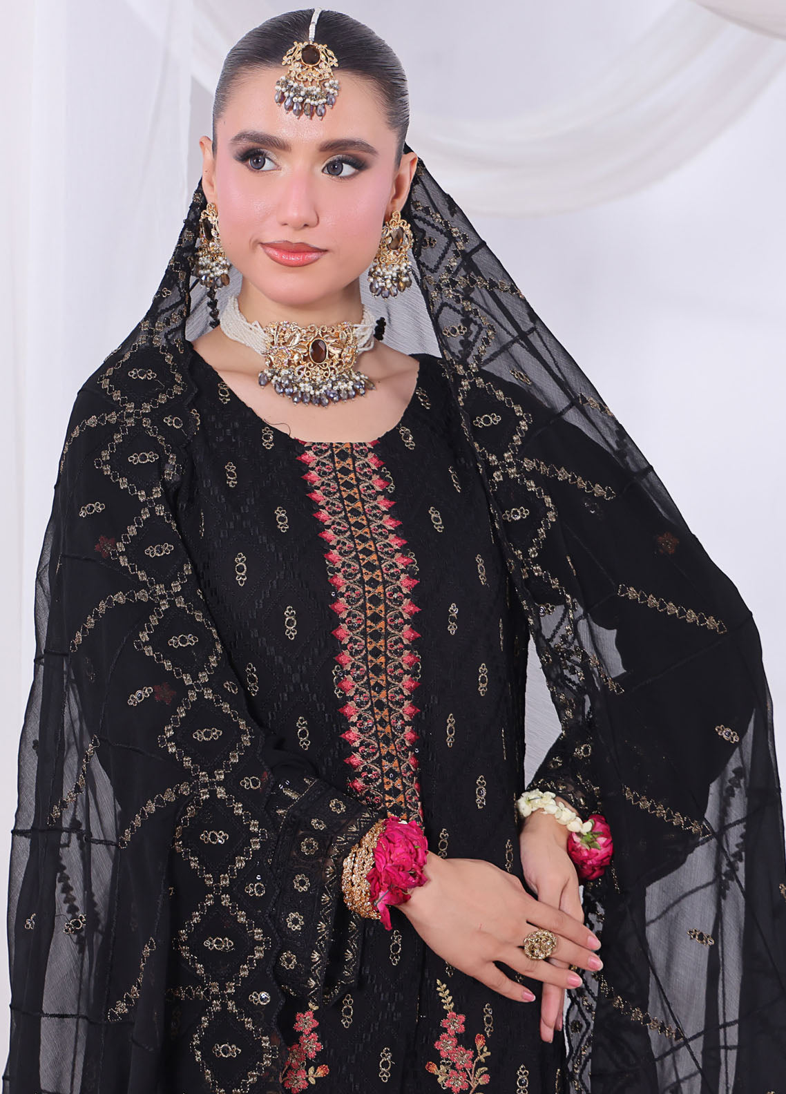 Impressions By Schick Embroidered Chiffon 3 Piece Semi Stitched Suit SDH25ILC HE-03 Impressions By Schick Embroidered Chiffon 3 Piece Semi Stitched Suit SDH25ILC HE-03