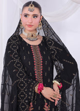 Impressions By Schick Embroidered Chiffon 3 Piece Semi Stitched Suit SDH25ILC HE-03