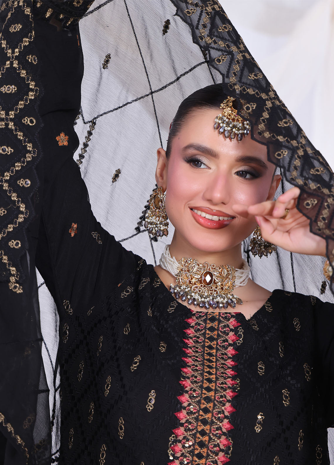 Impressions By Schick Embroidered Chiffon 3 Piece Semi Stitched Suit SDH25ILC HE-03 Impressions By Schick Embroidered Chiffon 3 Piece Semi Stitched Suit SDH25ILC HE-03