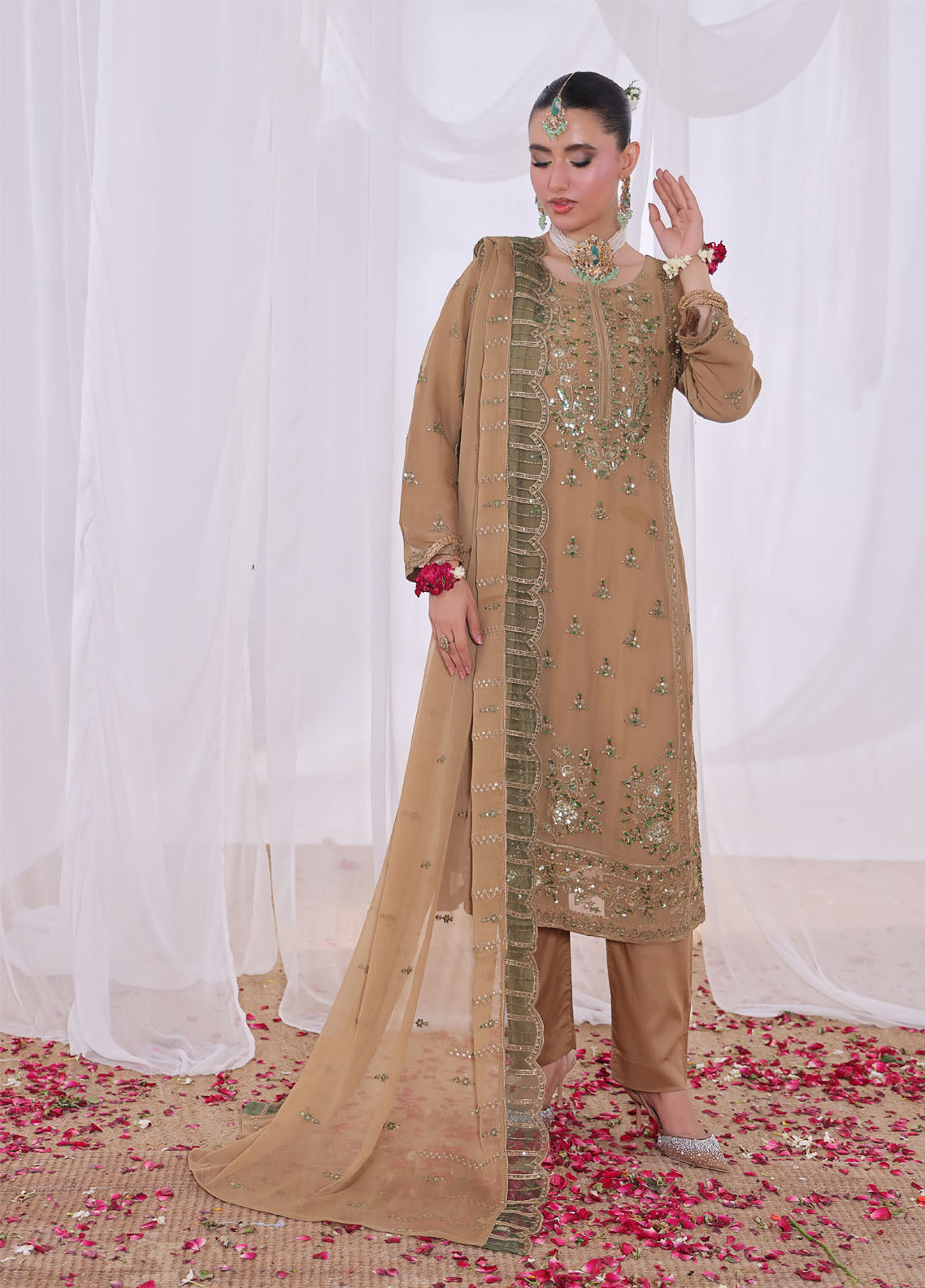 Impressions By Schick Embroidered Chiffon 3 Piece Semi Stitched Suit SDH25ILC HE-04 Impressions By Schick Embroidered Chiffon 3 Piece Semi Stitched Suit SDH25ILC HE-04