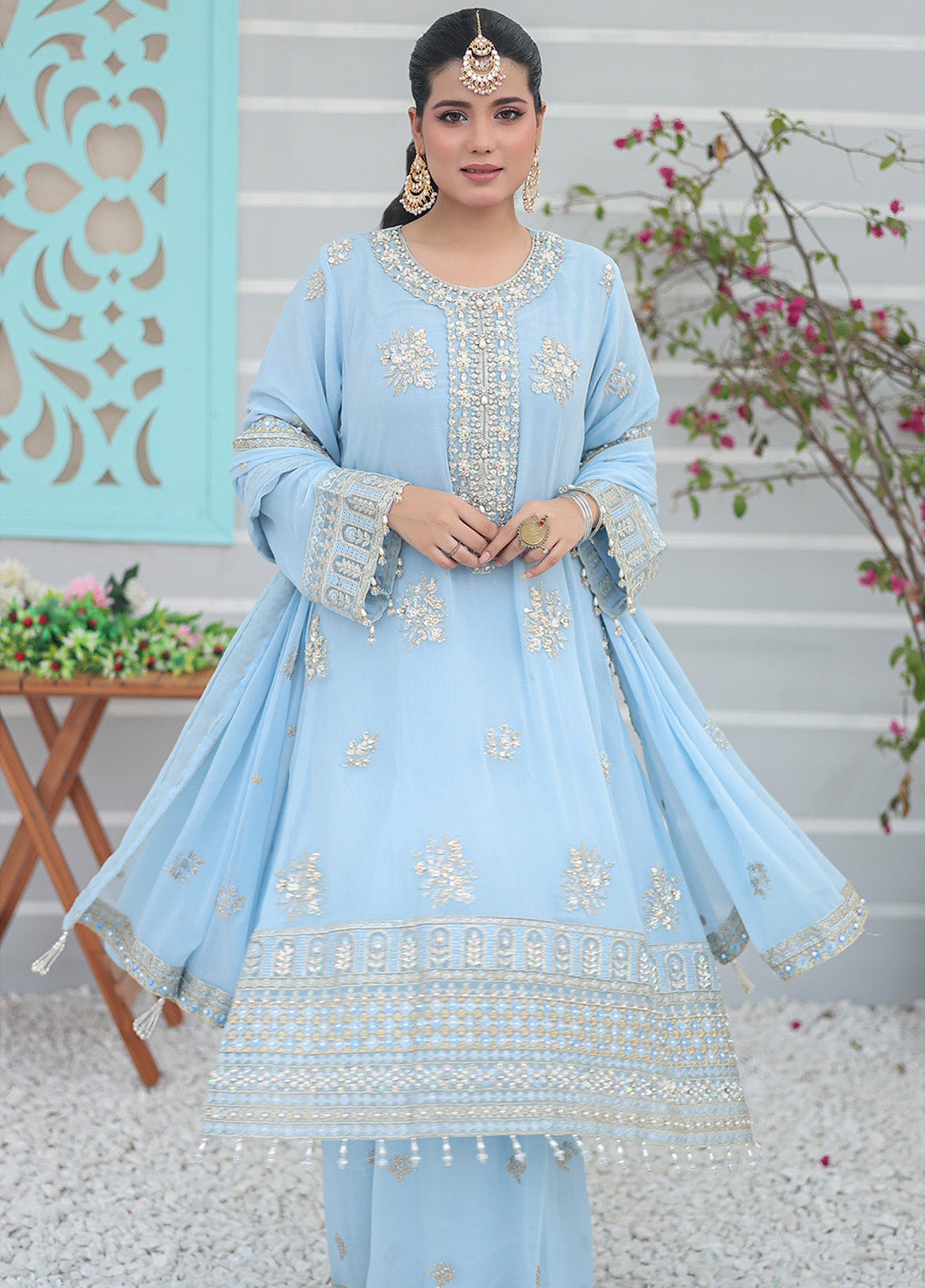 Inara By Azmeerah Embroidered Chiffon 3 Piece Semi Stitched Suit AZ24I D-04 AYZEL Inara By Azmeerah Embroidered Chiffon 3 Piece Semi Stitched Suit AZ24I D-04 AYZEL