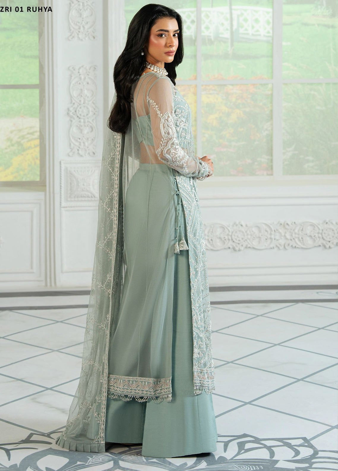 Inara By Zarif Embroidered Net 3 Piece Unstitched Suit ZF25IF ZRI-01 RUHYA Inara By Zarif Embroidered Net 3 Piece Unstitched Suit ZF25IF ZRI-01 RUHYA