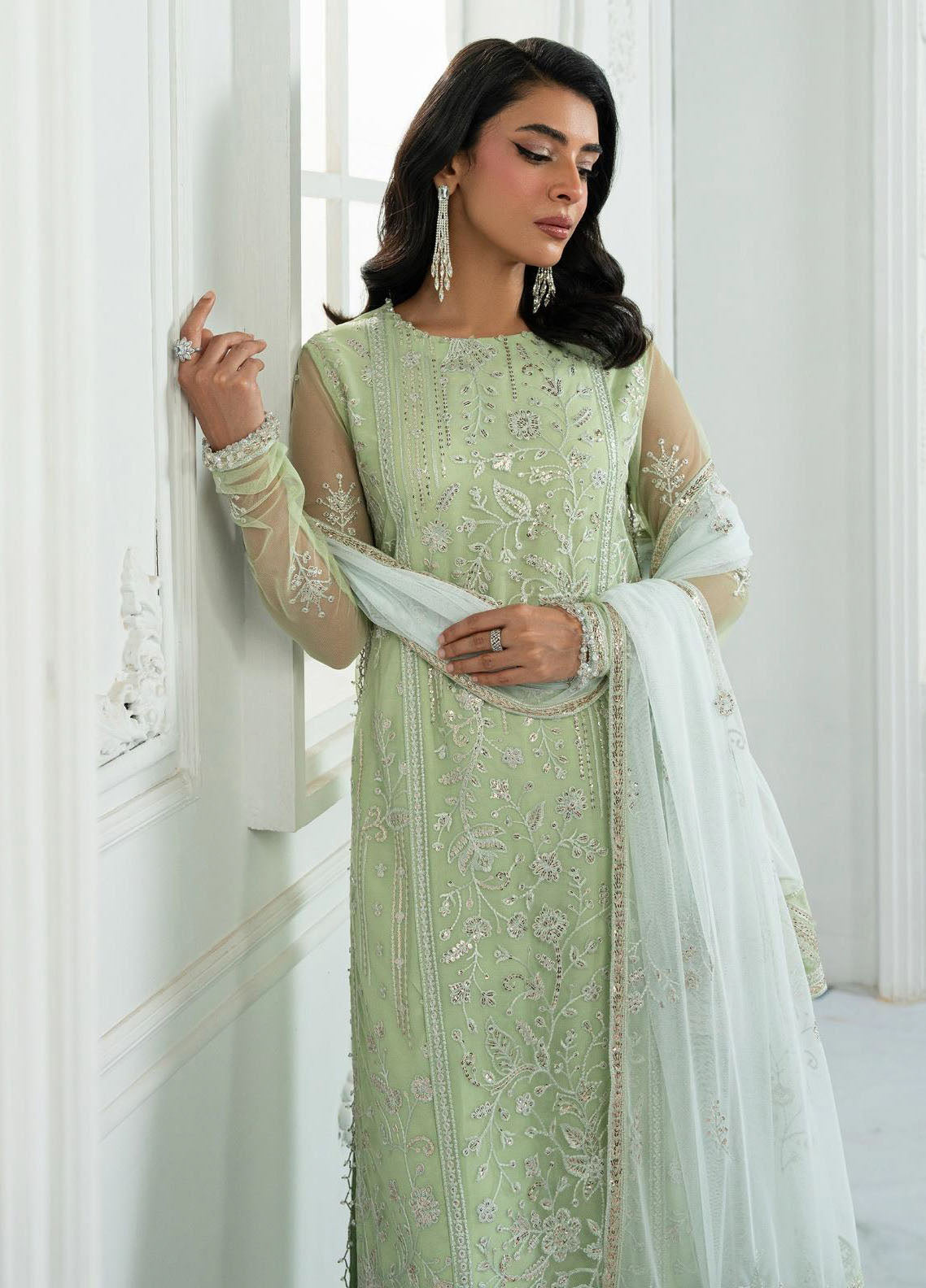 Inara By Zarif Embroidered Net 3 Piece Unstitched Suit ZF25IF ZRI-04 YASMIN Inara By Zarif Embroidered Net 3 Piece Unstitched Suit ZF25IF ZRI-04 YASMIN