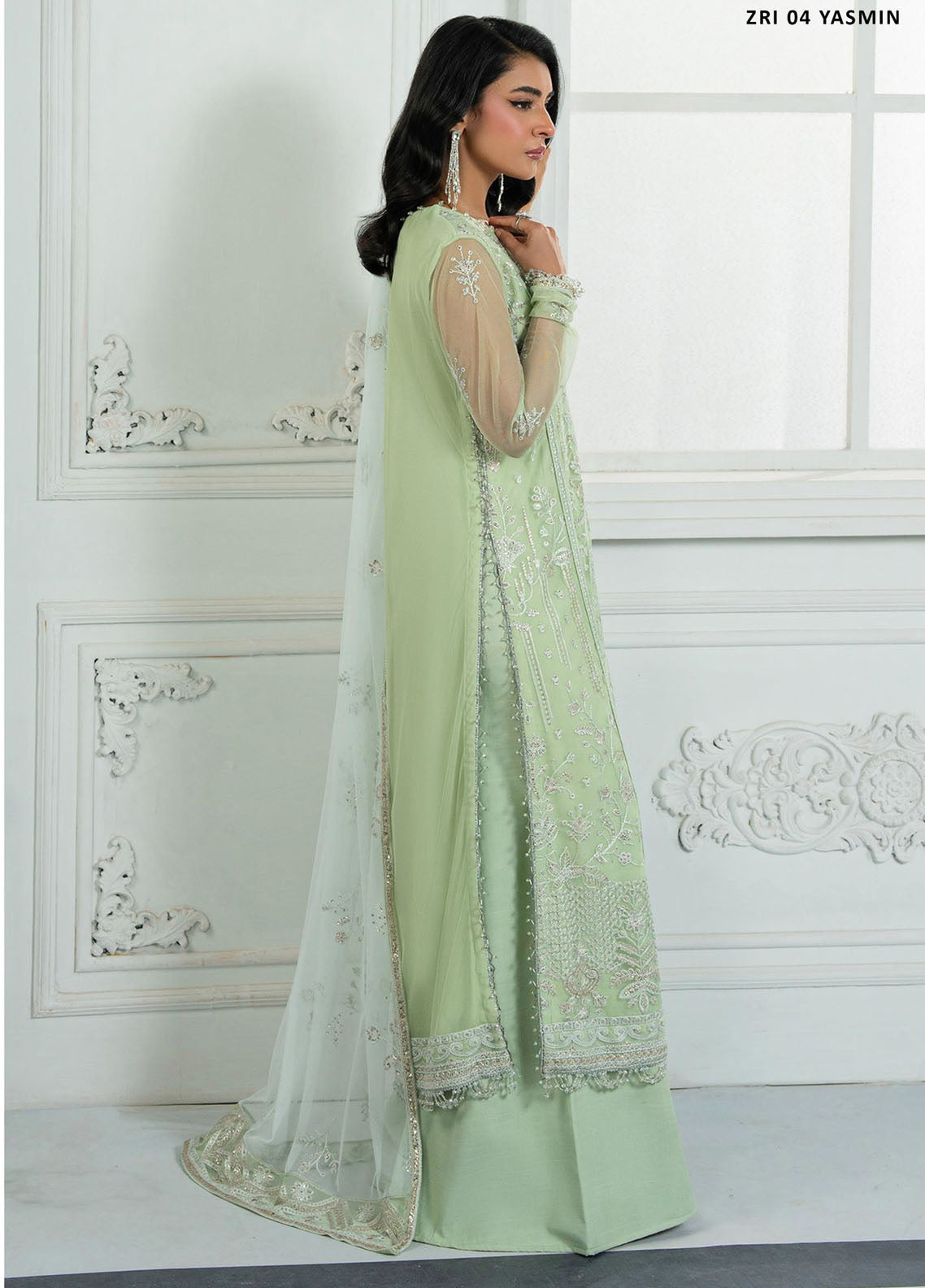 Inara By Zarif Embroidered Net 3 Piece Unstitched Suit ZF25IF ZRI-04 YASMIN Inara By Zarif Embroidered Net 3 Piece Unstitched Suit ZF25IF ZRI-04 YASMIN