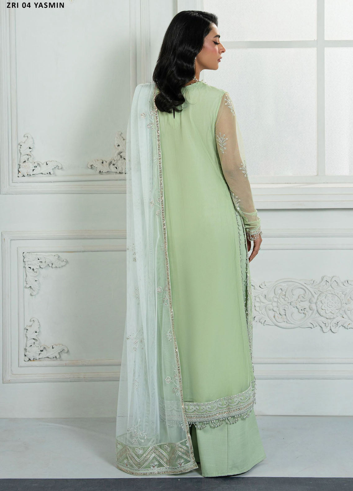 Inara By Zarif Embroidered Net 3 Piece Unstitched Suit ZF25IF ZRI-04 YASMIN Inara By Zarif Embroidered Net 3 Piece Unstitched Suit ZF25IF ZRI-04 YASMIN