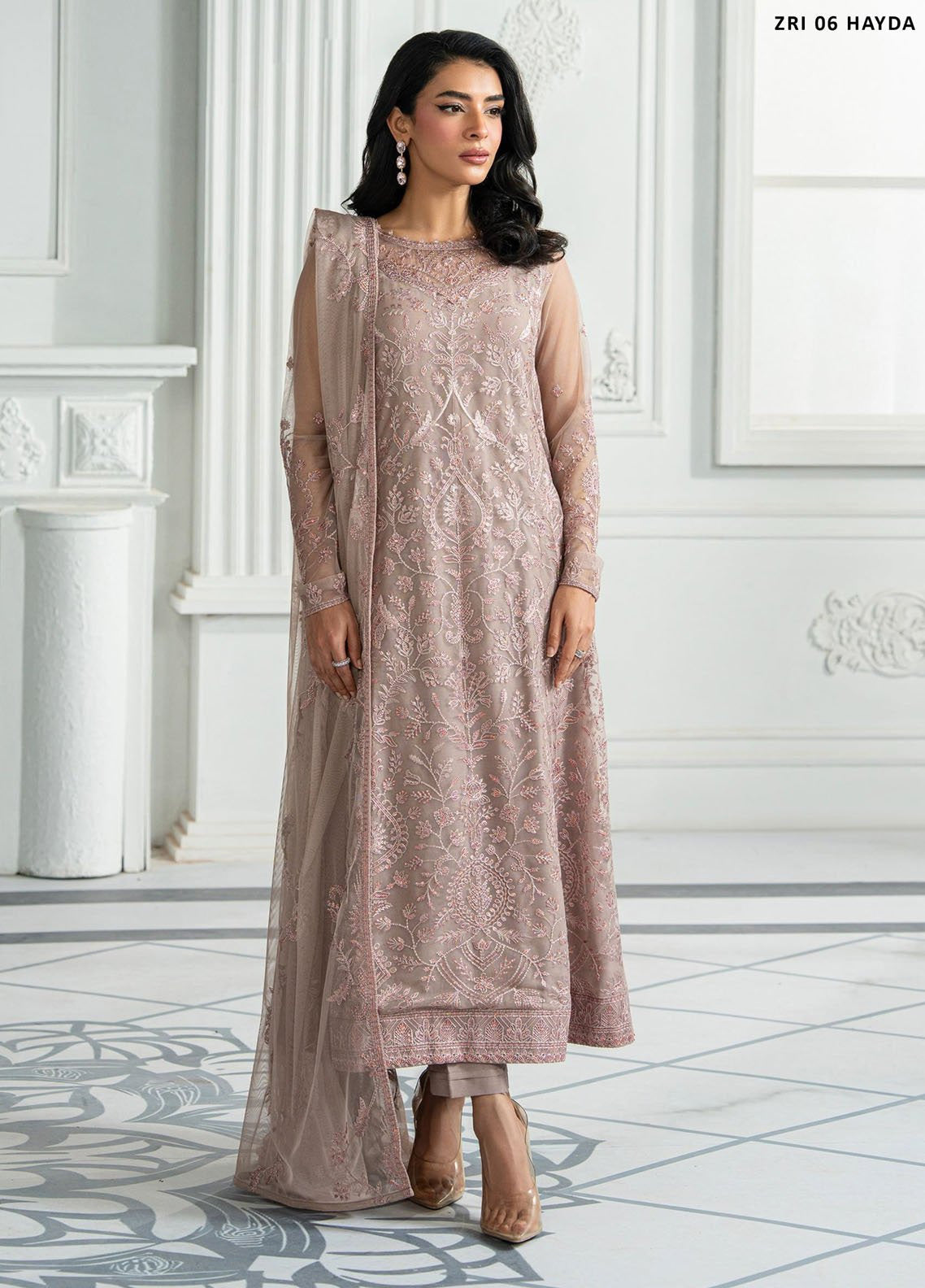 Inara By Zarif Embroidered Net 3 Piece Unstitched Suit ZF25IF ZRI-06 HAYDA Inara By Zarif Embroidered Net 3 Piece Unstitched Suit ZF25IF ZRI-06 HAYDA