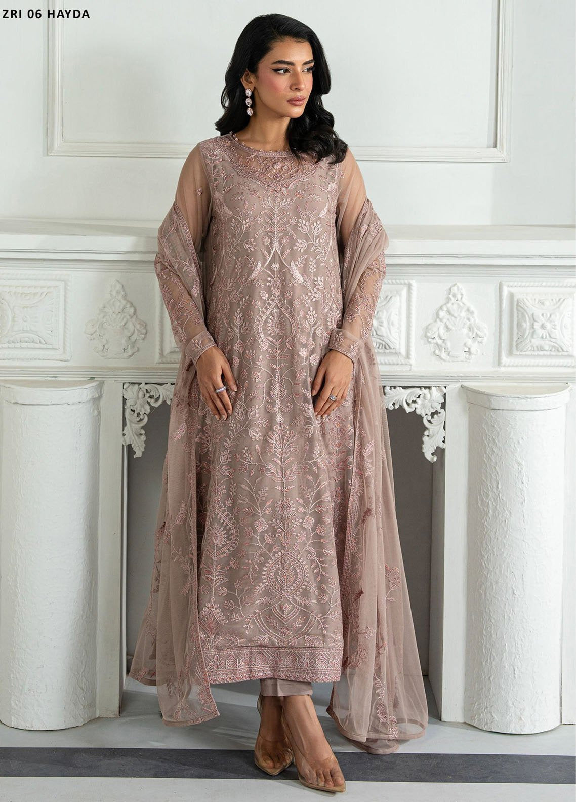 Inara By Zarif Embroidered Net 3 Piece Unstitched Suit ZF25IF ZRI-06 HAYDA Inara By Zarif Embroidered Net 3 Piece Unstitched Suit ZF25IF ZRI-06 HAYDA