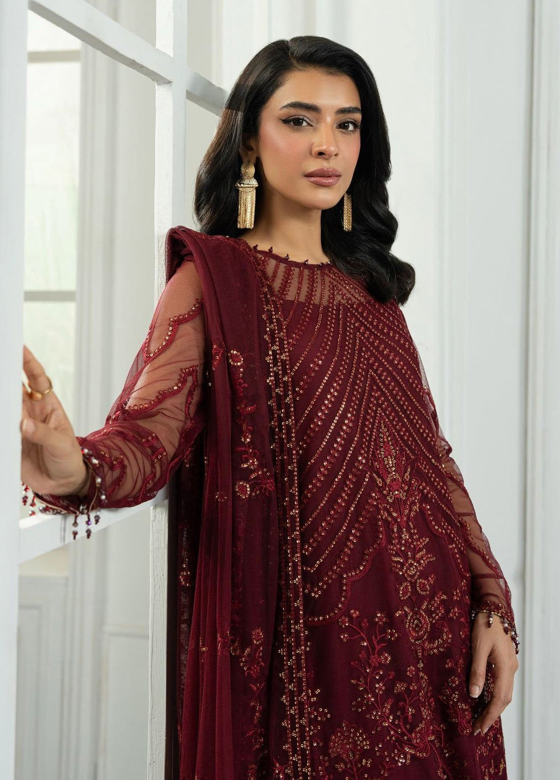 Inara By Zarif Embroidered Net 3 Piece Unstitched Suit ZF25IF ZRI-08 EYMEN Inara By Zarif Embroidered Net 3 Piece Unstitched Suit ZF25IF ZRI-08 EYMEN