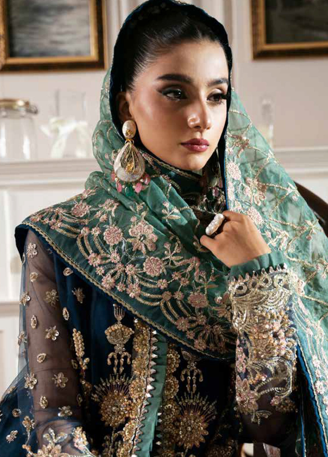 Inayat By AJR Couture Embroidered Net 3 Piece Unstitched Suit AJRC24IW D-06 REGAL SAPPHIRE Inayat By AJR Couture Embroidered Net 3 Piece Unstitched Suit AJRC24IW D-06 REGAL SAPPHIRE