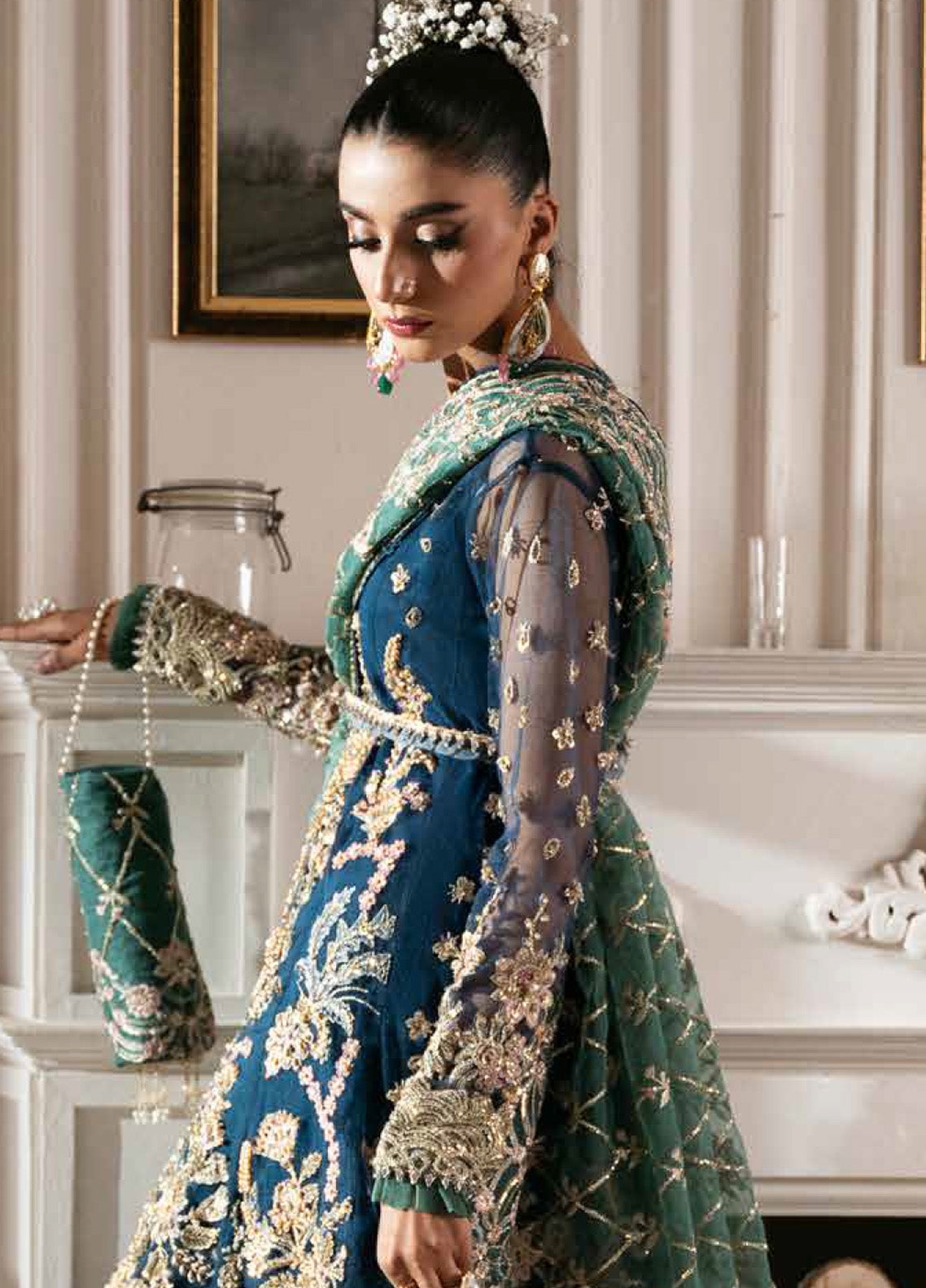Inayat By AJR Couture Embroidered Net 3 Piece Unstitched Suit AJRC24IW D-06 REGAL SAPPHIRE Inayat By AJR Couture Embroidered Net 3 Piece Unstitched Suit AJRC24IW D-06 REGAL SAPPHIRE