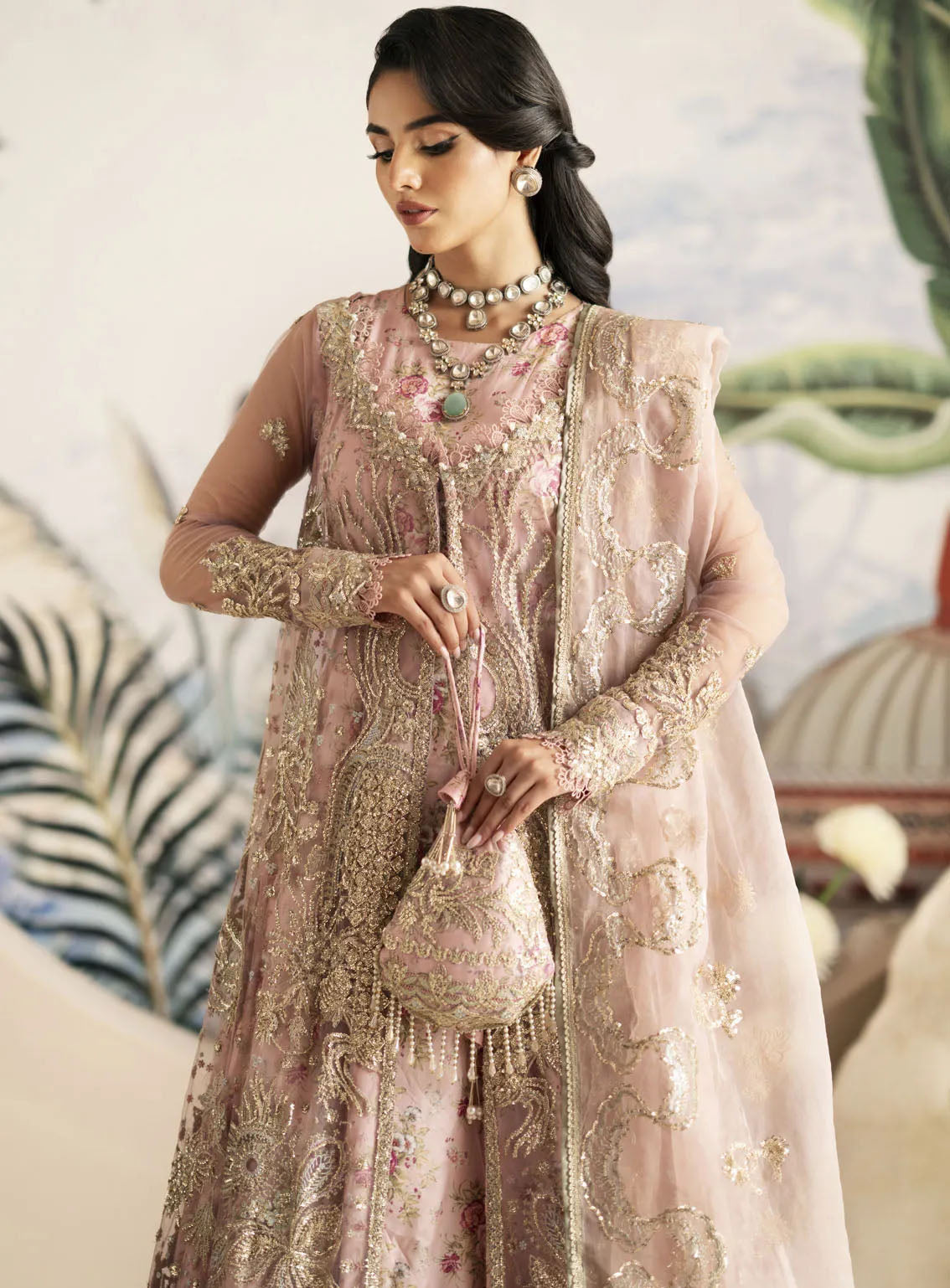 Inayat By AJR Couture Festive Formals Embroidered Net 3 Piece Unstitched Suit ARJC24I AFF-01 BEGONIA Inayat By AJR Couture Festive Formals Embroidered Net 3 Piece Unstitched Suit ARJC24I AFF-01 BEGONIA