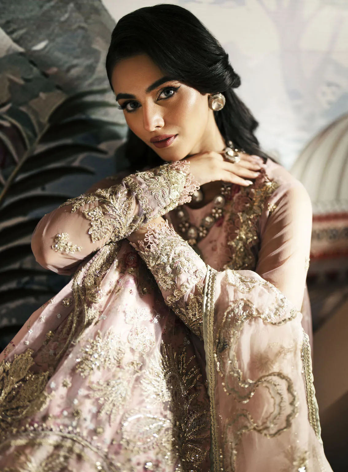 Inayat By AJR Couture Festive Formals Embroidered Net 3 Piece Unstitched Suit ARJC24I AFF-01 BEGONIA Inayat By AJR Couture Festive Formals Embroidered Net 3 Piece Unstitched Suit ARJC24I AFF-01 BEGONIA