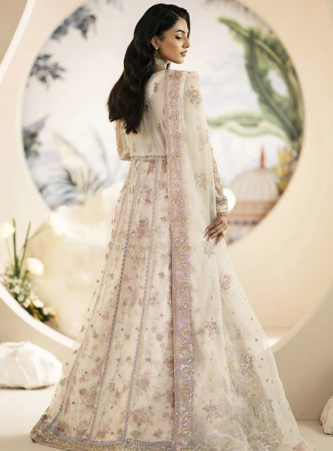 Inayat By AJR Couture Festive Formals Embroidered Net 3 Piece Unstitched Suit ARJC24I AFF-03 AMARYLLIS Inayat By AJR Couture Festive Formals Embroidered Net 3 Piece Unstitched Suit ARJC24I AFF-03 AMARYLLIS
