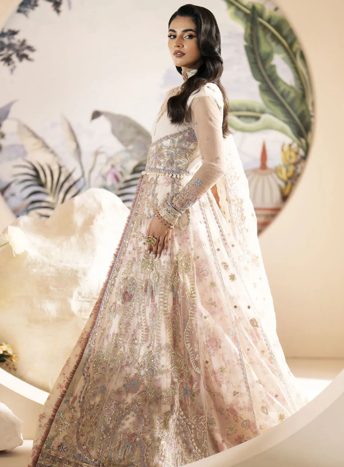Inayat By AJR Couture Festive Formals Embroidered Net 3 Piece Unstitched Suit ARJC24I AFF-03 AMARYLLIS Inayat By AJR Couture Festive Formals Embroidered Net 3 Piece Unstitched Suit ARJC24I AFF-03 AMARYLLIS