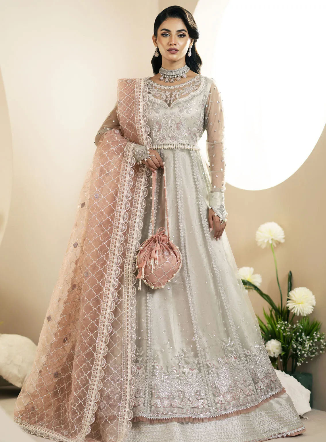 Inayat By AJR Couture Festive Formals Embroidered Net 3 Piece Unstitched Suit ARJC24I AFF-04 MAGNOLIA Inayat By AJR Couture Festive Formals Embroidered Net 3 Piece Unstitched Suit ARJC24I AFF-04 MAGNOLIA