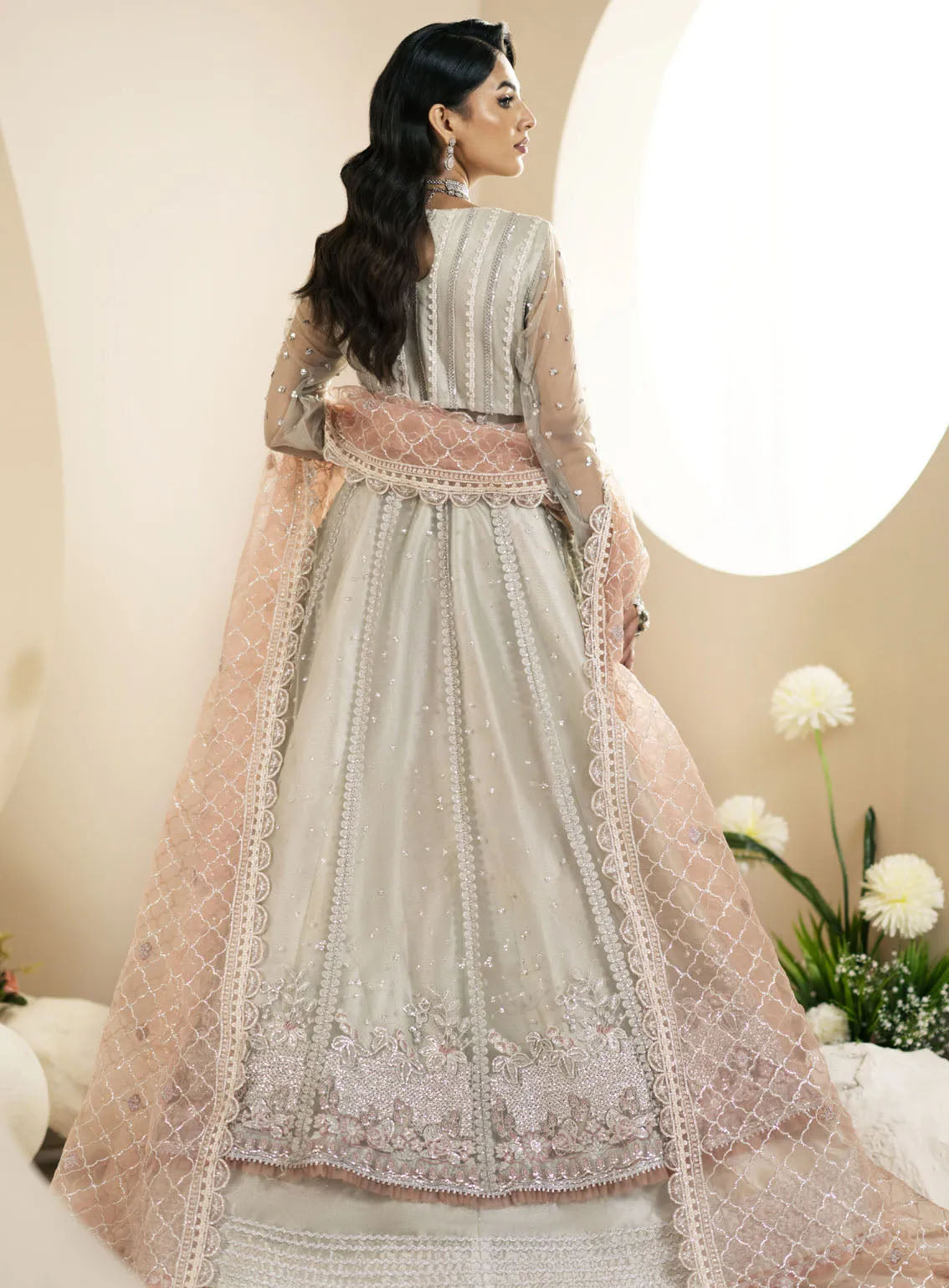 Inayat By AJR Couture Festive Formals Embroidered Net 3 Piece Unstitched Suit ARJC24I AFF-04 MAGNOLIA Inayat By AJR Couture Festive Formals Embroidered Net 3 Piece Unstitched Suit ARJC24I AFF-04 MAGNOLIA