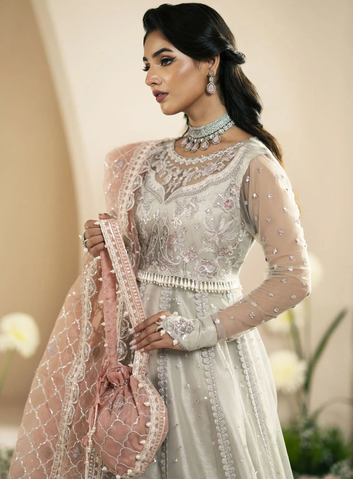 Inayat By AJR Couture Festive Formals Embroidered Net 3 Piece Unstitched Suit ARJC24I AFF-04 MAGNOLIA Inayat By AJR Couture Festive Formals Embroidered Net 3 Piece Unstitched Suit ARJC24I AFF-04 MAGNOLIA