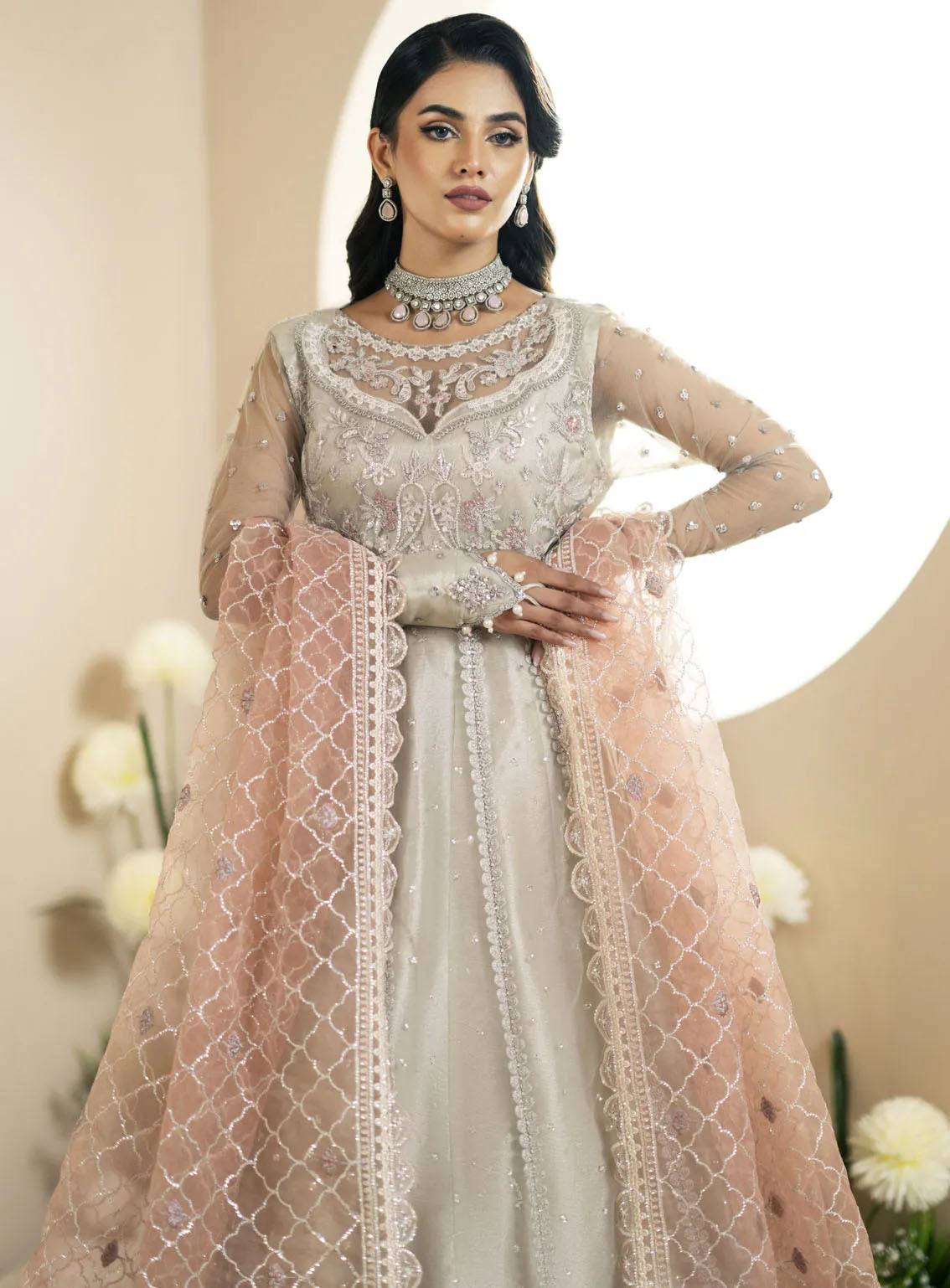 Inayat By AJR Couture Festive Formals Embroidered Net 3 Piece Unstitched Suit ARJC24I AFF-04 MAGNOLIA Inayat By AJR Couture Festive Formals Embroidered Net 3 Piece Unstitched Suit ARJC24I AFF-04 MAGNOLIA