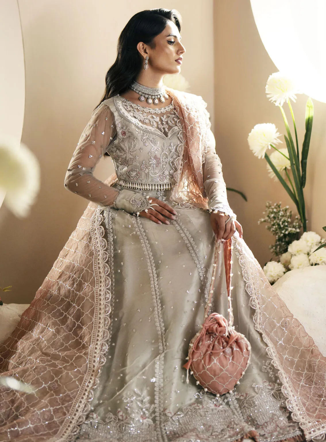 Inayat By AJR Couture Festive Formals Embroidered Net 3 Piece Unstitched Suit ARJC24I AFF-04 MAGNOLIA Inayat By AJR Couture Festive Formals Embroidered Net 3 Piece Unstitched Suit ARJC24I AFF-04 MAGNOLIA