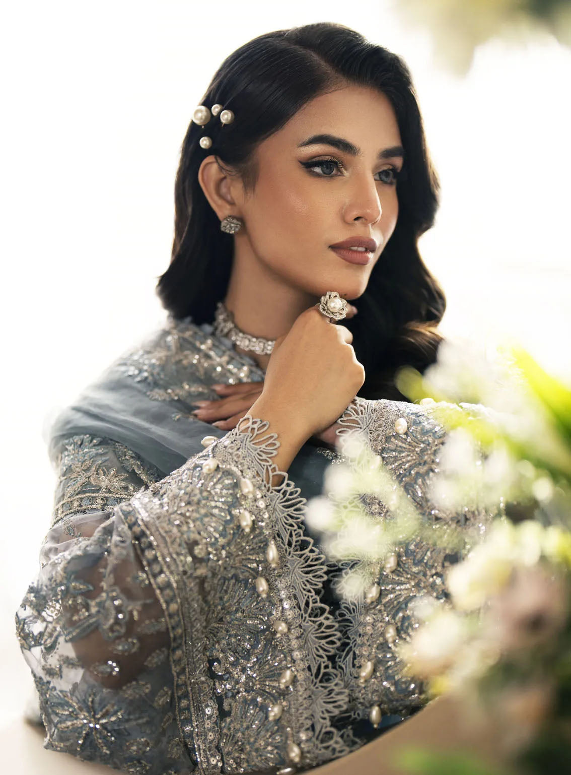 Inayat By AJR Couture Festive Formals Embroidered Organza 3 Piece Unstitched Suit ARJC24I AFF-02 LOTUS Inayat By AJR Couture Festive Formals Embroidered Organza 3 Piece Unstitched Suit ARJC24I AFF-02 LOTUS